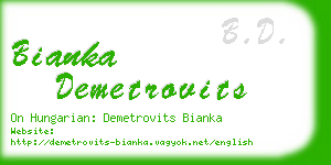 bianka demetrovits business card